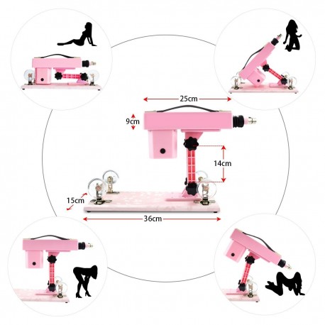 Sex Machine! Small Pink Handle Sex Machine With 7 Attachments Unisex  Dildos, Automatic Thrust Machine Device For Sex