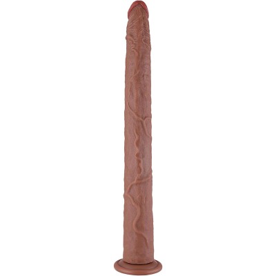 Extra lång 19,8" realistisk brun analdildo med sugkopp för män och kvinnor