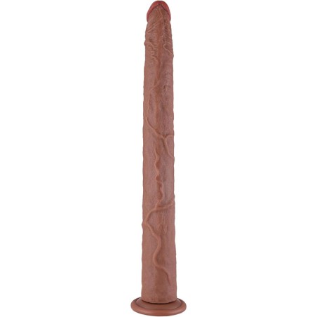 Ekstra lang 19,8" realistisk brun anal dildo med sugekop til mænd og kvinder
